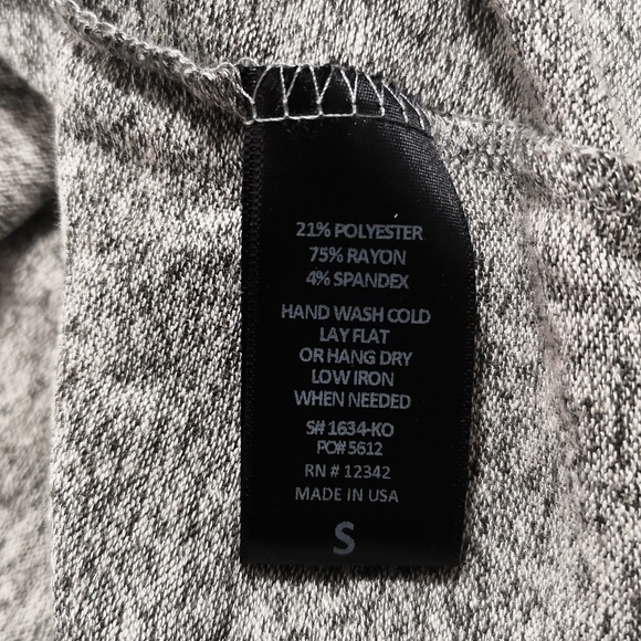 NWT Coin 1804 Los Angeles, Women's Long-Sleeve, Grey, Size Small, Super Soft. - Picture 6 of 6